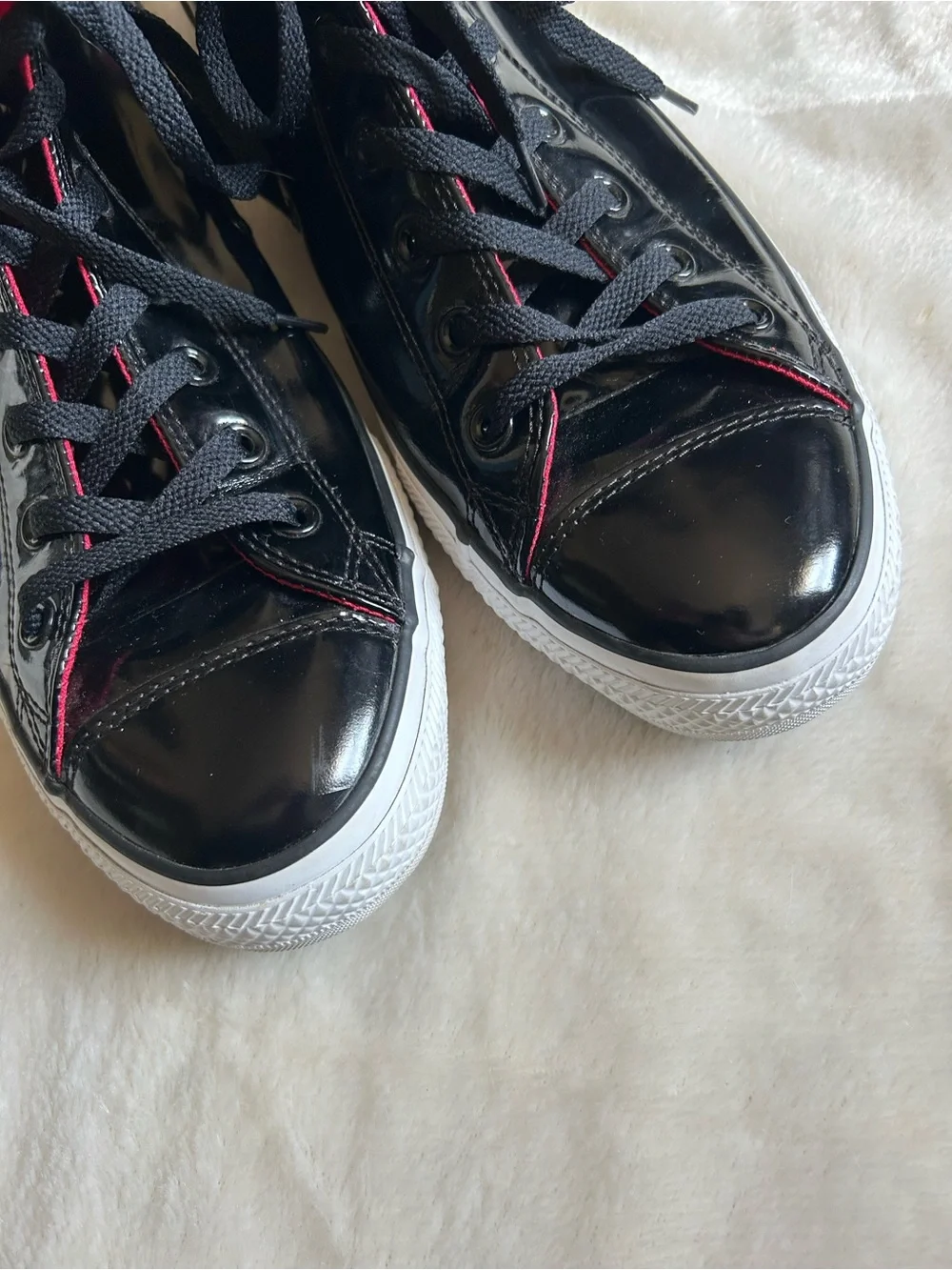 Converse black patent leather high top sneakers men's 13 - Picture 3 of 7